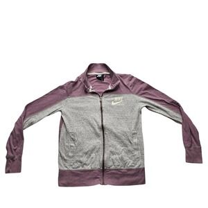 Nike Sportswear Full Zip Sweatshirt Colorblock Pink Gray Women's Small